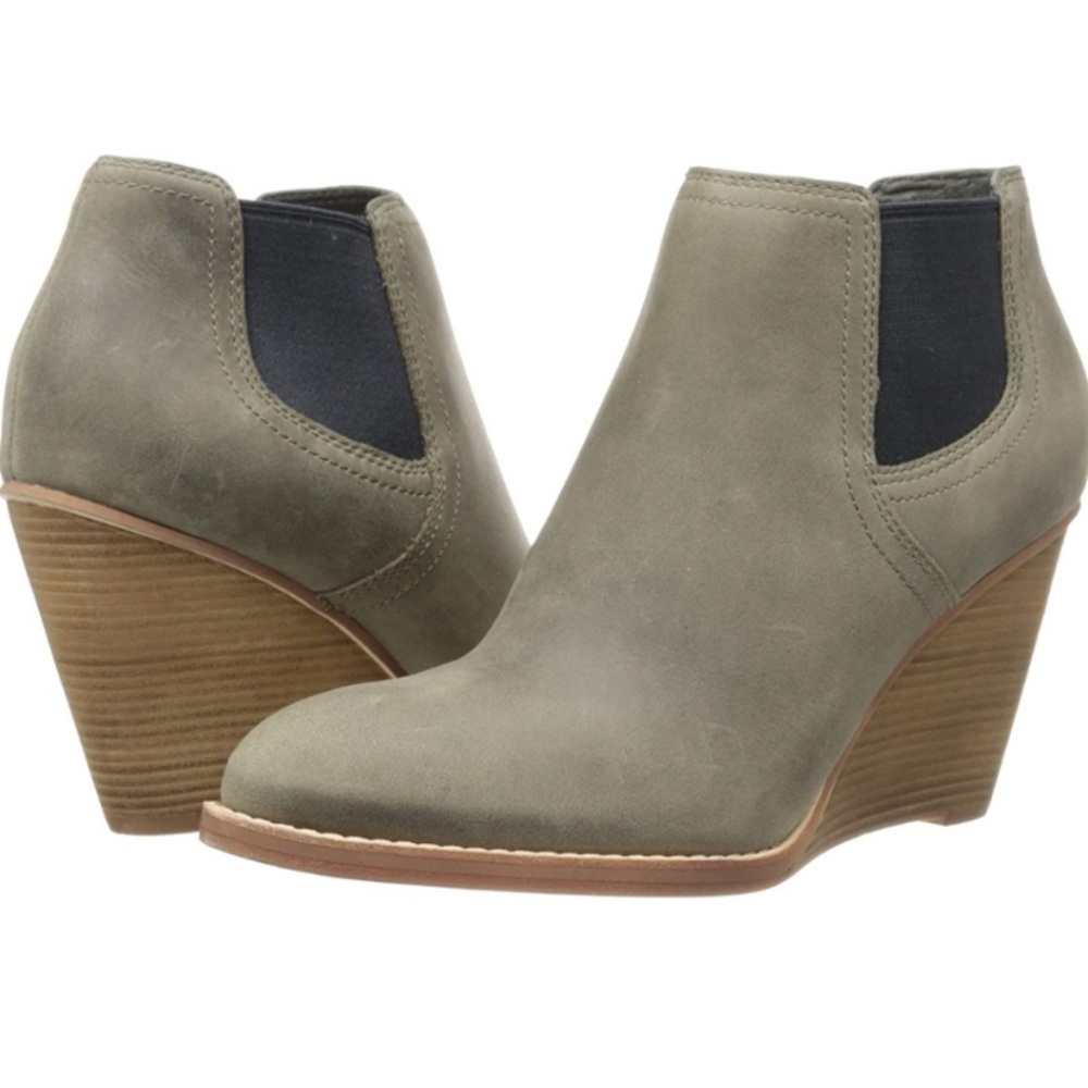 Cole Haan Balthasar Wedge Ankle Boots Greystone Green Grand OS Women’s 9